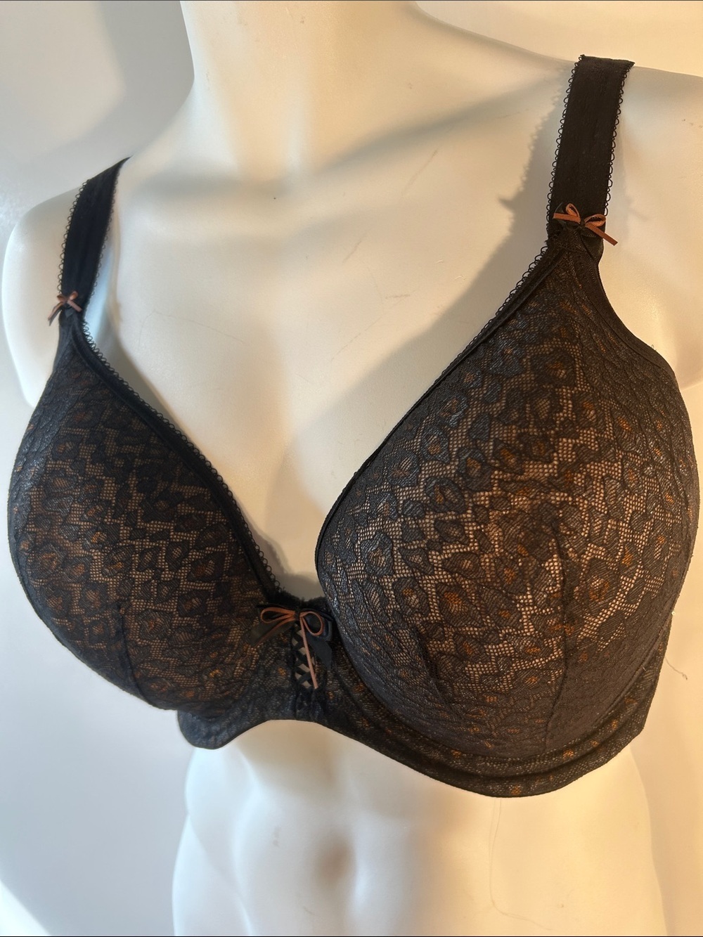 Elomi SZ 38G Full Coverage Underwire Support Animal Print Lace Bra Comfort